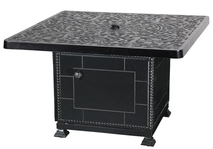 Gensun Gas Fire Pit Copy of Gensun - Regal 42" Square Gas Fire Pit Table Top with Chat Height Fire Pit Base | 1168GBL2 | 1088GT42