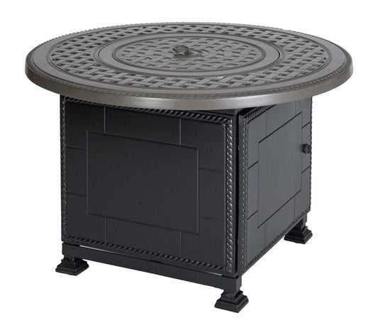 Gensun Gas Fire Pit Gensun - Grand Terrace Cast Aluminum 42 Round Gas Fire Pit Top with Dining Height Fire Pit Base | 1034GTR1
