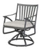 Gensun Outdoor Chairs Gensun - Amari Cushion Aluminum Carbon Swivel Rocker Dining Arm Chair - 10250011