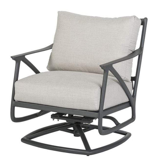 Gensun Outdoor Chairs Gensun - Amari Cushion Aluminum Carbon Swivel Rocker Lounge Chair - 10250024