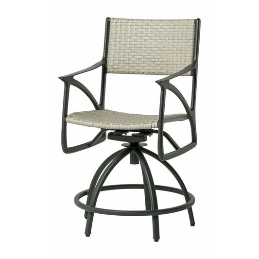 Gensun Outdoor Chairs Gensun -Amari Woven Aluminum Carbon Swivel Rocker Balcony Stool