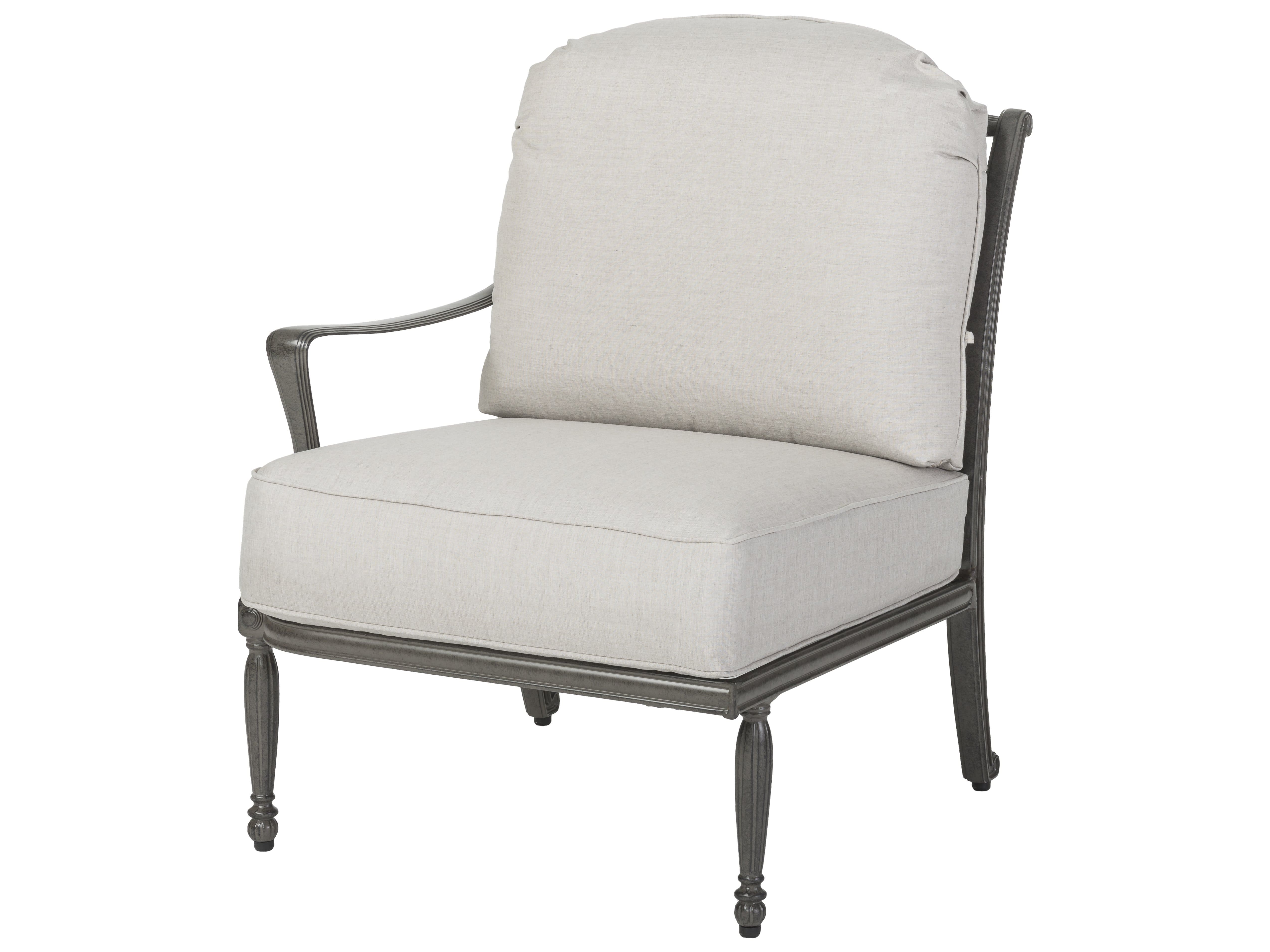 Gensun Outdoor Chairs Gensun - Bel Air Cushion Cast Aluminum Right Arm Lounge Chair - 10990027