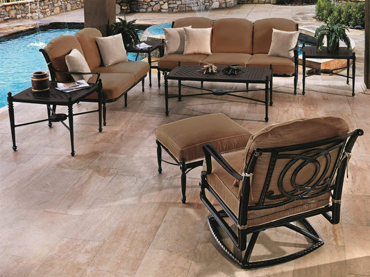Gensun Outdoor Chairs Gensun - Bel Air Cushion Cast Aluminum Swivel Rocker Lounge Chair - 10990024