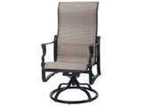 Gensun Outdoor Chairs Gensun - Bel Air Sling Cast Aluminum High Back Swivel Rocker Dining Arm Chair - 50990011