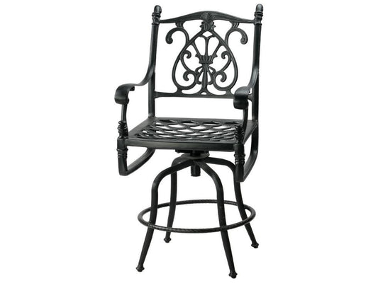 Gensun Outdoor Chairs Gensun - Florence Cast Aluminum Cushion Swivel Balcony Stool - 10230006