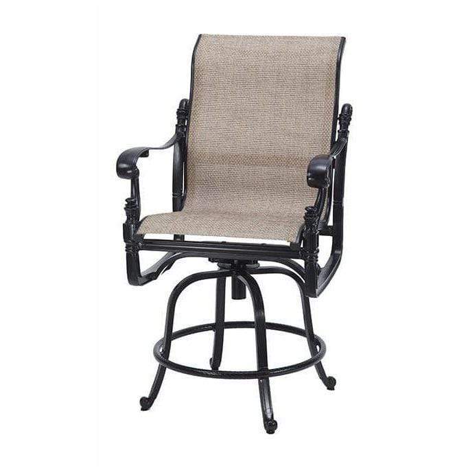 Gensun Outdoor Chairs Gensun - Florence Sling Cast Aluminum Swivel Counter Stool - 50230006