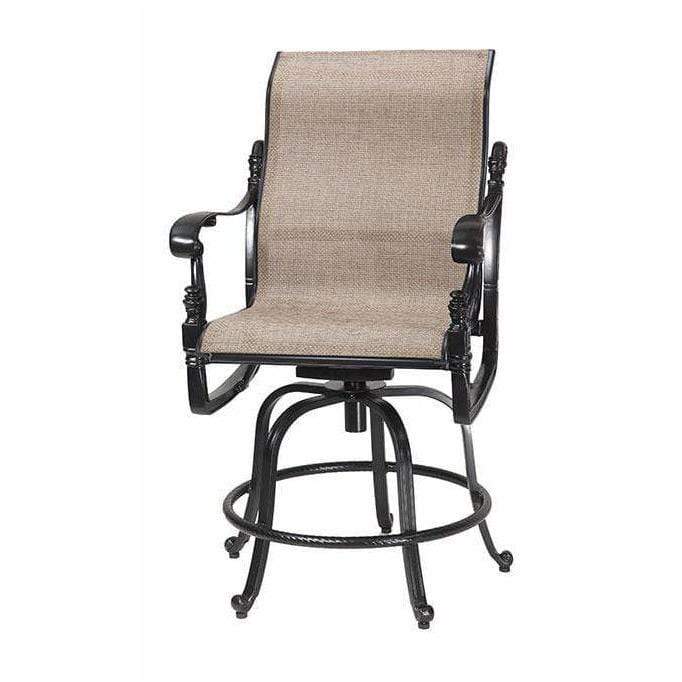 Gensun Outdoor Chairs Gensun - Florence Sling Cast Aluminum Swivel Rocker Counter Stool - 50230036