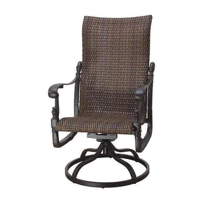 Gensun Outdoor Chairs Gensun - Florence Woven Cast Aluminum High Back Swivel Rocker Lounge Chair - 70230011