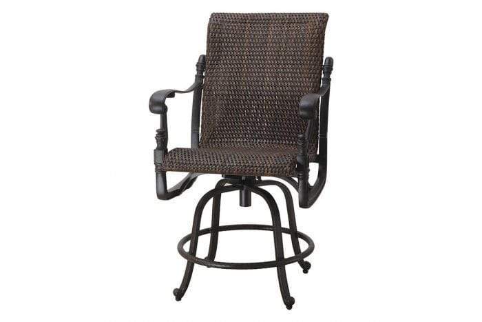 Gensun Outdoor Chairs Gensun - Florence Woven Cast Aluminum Swivel Counter Stool - 70230006
