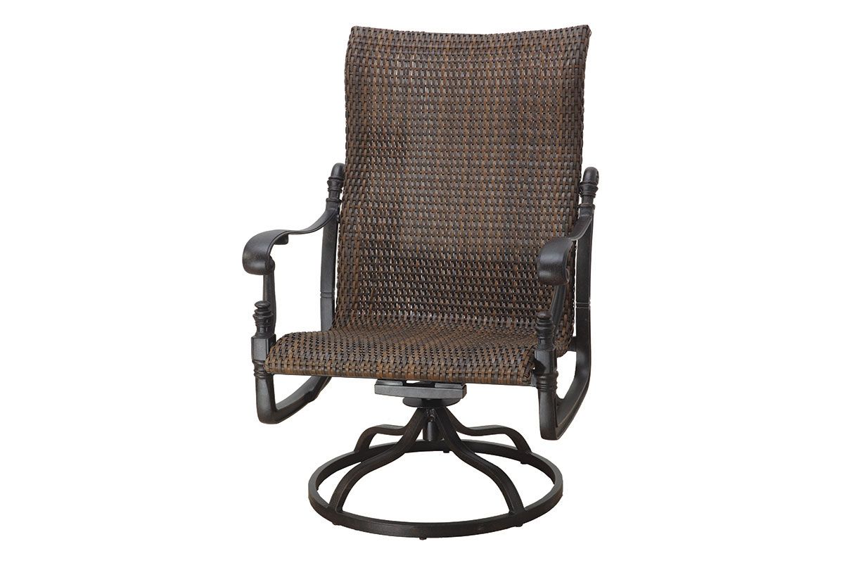 Gensun Outdoor Chairs Gensun - Florence Woven Cast Aluminum Swivel Rocker Counter Stool - 70230036