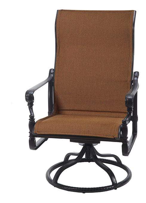 Gensun Outdoor Chairs Gensun - Grand Terrace Padded Sling Cast Aluminum High Back Swivel Rocking Lounge Chair - 61340024