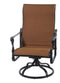 Gensun Outdoor Chairs Gensun - Grand Terrace Padded Sling Cast Aluminum High Back Swivel Rocking Lounge Chair - 61340024