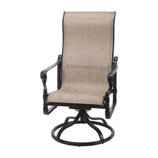 Gensun Outdoor Chairs Gensun - Grand Terrace Sling Cast Aluminum High Back Swivel Rocker - 50340011