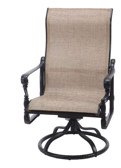 Gensun Outdoor Chairs Gensun - Grand Terrace Sling Cast Aluminum High Back Swivel Rocking Lounge Chair - 50340024