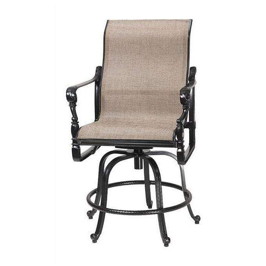 Gensun Outdoor Chairs Gensun - Grand Terrace Sling Cast Aluminum Swivel Rocking Balcony Stool - 50340036