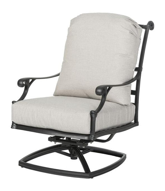 Gensun Outdoor Chairs Gensun - Michigan Cast Aluminum Cushion High Back Swivel Rocking Lounge Chair - Welded - 1014HB24