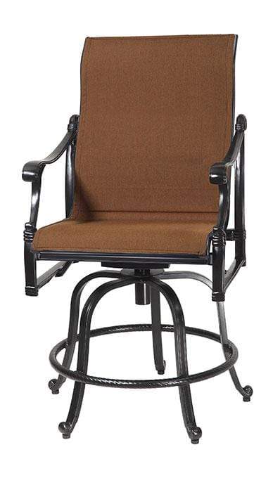 Gensun Outdoor Chairs Gensun - Michigan Padded Sling Cast Aluminum Swivel Rocking Balcony Stool - 60140036