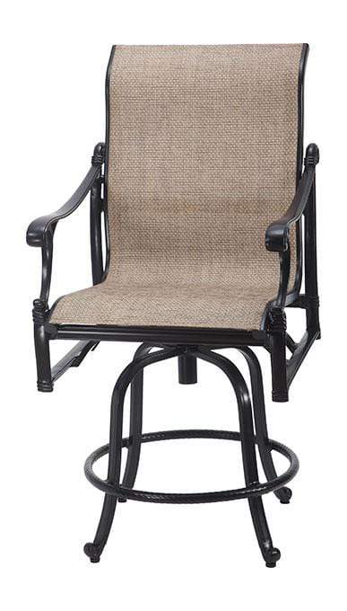 Gensun Outdoor Chairs Gensun - Michigan Sling Cast Aluminum Swivel Balcony Stool - 50140006