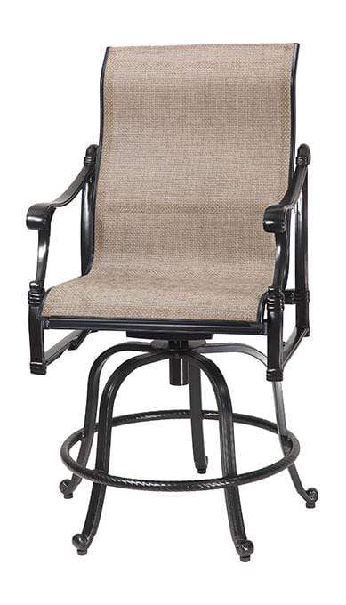 Gensun Outdoor Chairs Gensun - Michigan Sling Cast Aluminum Swivel Rocking Balcony Stool - 50140036