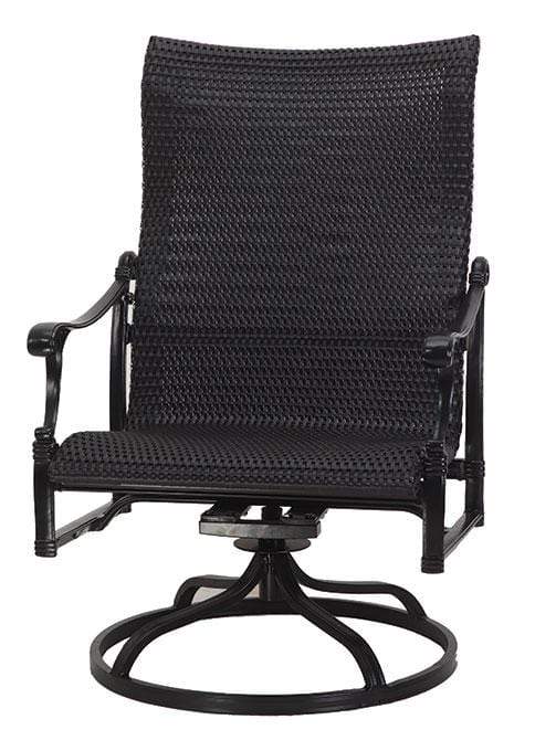 Gensun Outdoor Chairs Gensun - Michigan Woven Cast Aluminum High Back Swivel Rocking Lounge Chair - 70140024