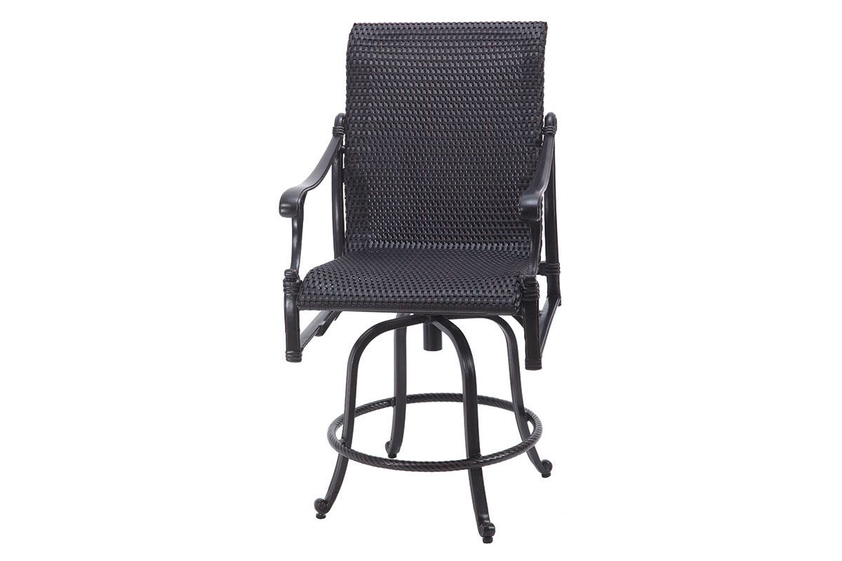 Gensun Outdoor Chairs Gensun - Michigan Woven Cast Aluminum Swivel Balcony Stool - 70140006