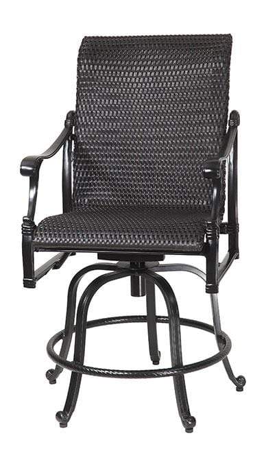 Gensun Outdoor Chairs Gensun - Michigan Woven Cast Aluminum Swivel Rocking Balcony Stool - 70140036