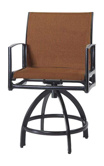 Gensun Outdoor Chairs Gensun - Phoenix Padded Sling Aluminum Swivel Balcony Stool- 62160006