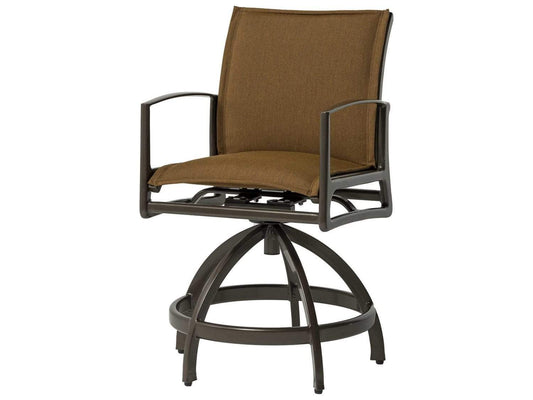 Gensun Outdoor Chairs Gensun - Phoenix Padded Sling Aluminum Swivel Rocker Counter Stool - 60160036