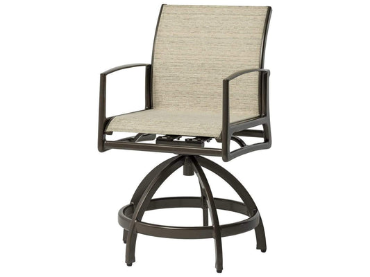 Gensun Outdoor Chairs Gensun - Phoenix Sling Aluminum Swivel Rocker Counter Stool - 50160036