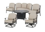 Gensun Outdoor Dining Chairs Gensun - Grand Terrace Cast Aluminum 6 Piece Fire Table Conversation Set