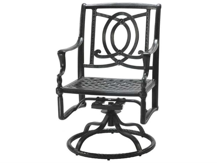 Gensun Outdoor Dining Set Gensun -Grand Terrace Cast Aluminum | 5- Piece 48 x 54 Wide Round Counter Gathering Dining Set with 2 Swivel Rockers and 2 Stationary Chairs| [1034NA48] [1034NA54]