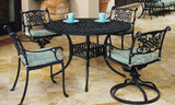 Gensun Outdoor Dining Set [Premium] 32" / Black Gensun Michigan 36" Round Dining Table | Cushion Swivel Rocker Chair | Cushion Dining Chair | 5 Piece Outdoor Dining Set [Premium] - 10140A36