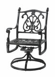 Gensun Outdoor Dining Set [Premium] Desert Bronze Gensun Florence 42" X 86" Oval Dining Table | Cushion Dining Arm Chair | Cushion Swivel Rocker Chair | 7 Piece Outdoor Dining Set [Premium] - 112300B3