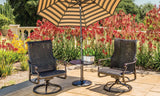 Gensun Outdoor Dining Set [Premium] Desert Bronze Gensun Grand Terrace 24" Round Umbrella End Table - 50Lb Base | Back Swivel Rocker Chair | 4 Piece Outdoor Dining Set [Premium] - 1034PE24