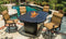 Gensun Outdoor Dining Set [Premium] Gensun Grand Terrace 52"X 72" Oval Gas Fire Pit With Paradise Base | Swivel Rocking Balcony Stool | 5 Piece Outdoor Dining Set [Premium] - GES1034GTB1