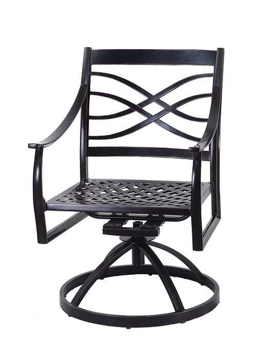 Gensun Outdoor Dining Set [Premium] Gensun Lattice 53" Round Dining Table | Dining Chair | Swivel Rocker Chair |  5 Piece Outdoor Dining Set [Premium] - 10290A53