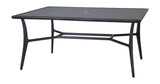 Gensun Outdoor Dining Table Gensun -Fusion 63 x 42 Rectangular with Aluminum Top Dining Table with Umbrella Hole | 103000C1