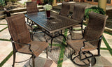 Gensun Outdoor Dining Table Gensun - Grand Terrace Cast Aluminum 63'- 112 x 42' - 48 Rectangular Dining Table with Umbrella Hole | 103400CX