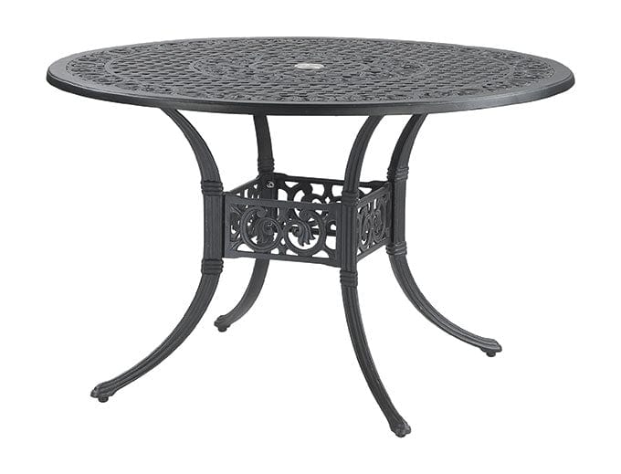 Gensun Outdoor Dining Table Gensun - Michigan Cast Aluminum 32" 36" 48" Wide Round Dining Table with Umbrella Hole - 10140A32, 10140A36, 10140A48