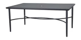 Gensun Outdoor Dining Table Talia 63''W x 42''D Rectangular with Aluminum Top Dining Table with Umbrella Hole - 104400C1