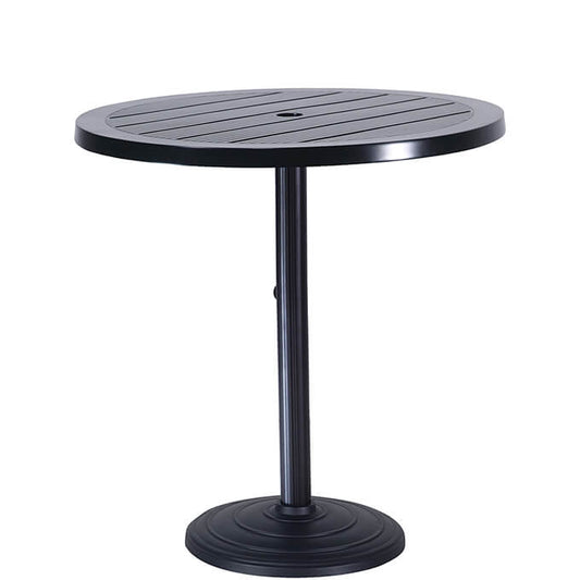 Gensun Outdoor Furniture Accessories Gensun - Channel Table Aluminum 36'' Wide Round Pedestal Table Top with Umbrella Hole - 1019PT36