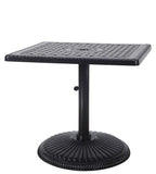 Gensun Outdoor Furniture Accessories Gensun - Grand Terrace Table Cast Aluminum 30 Square Pedestal Table Top with Umbrella Hole - 1034PTD1