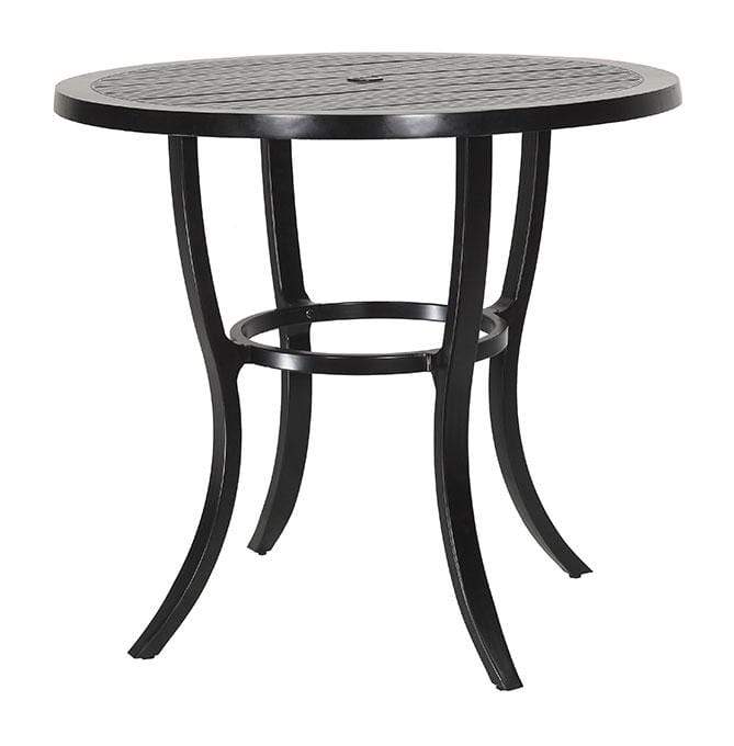 Gensun Outdoor Table Gensun - Channel Aluminum 44'' Wide Round Bar Table with Umbrella Hole - 10190L44