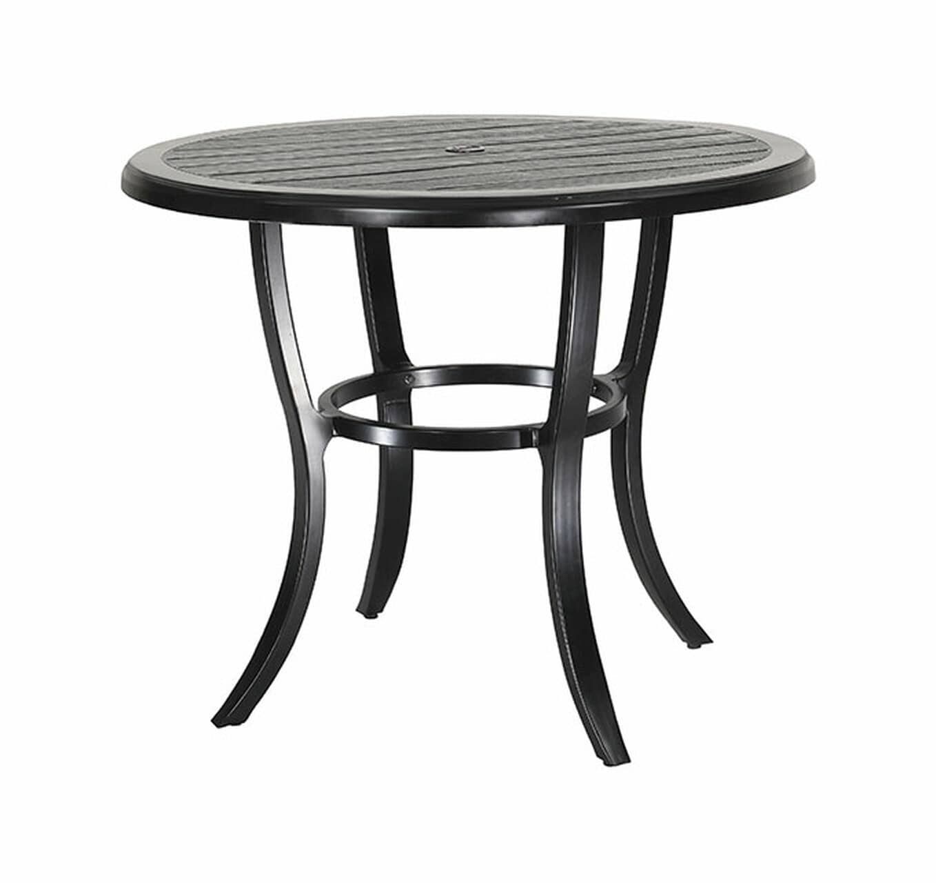 Gensun Outdoor Table Gensun - Channel Aluminum 44'' Wide Round Counter Table with Umbrella Hole- 1019NA44