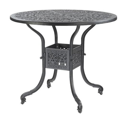 Gensun Outdoor Table Gensun - Florence Cast Aluminum 48'' Wide Round Bar Table with Umbrella Hole - 10230L48