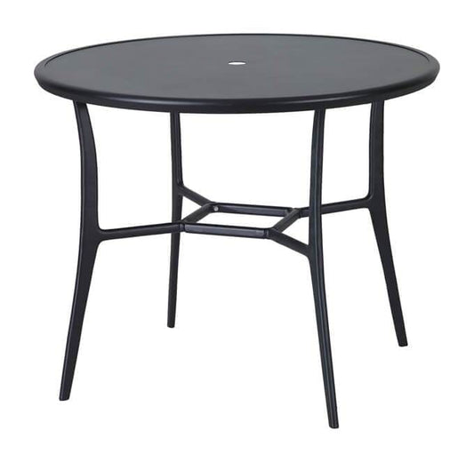 Gensun Outdoor Table Gensun -Fusion 48'' Wide Round with Aluminum Top Bar Table with Umbrella Hole - 10300L48