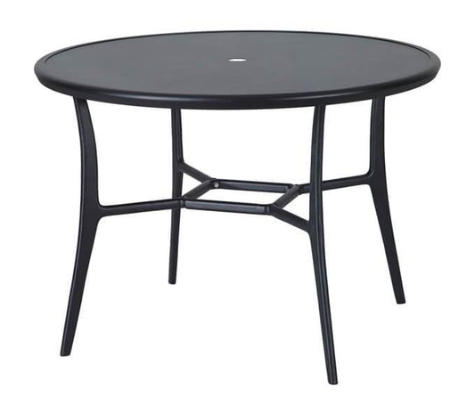 Gensun Outdoor Table Gensun -Fusion 48'' Wide Round with Aluminum Top Counter Table with Umbrella Hole - 1030NA48