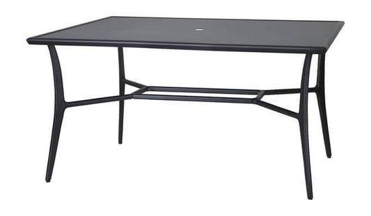 Gensun Outdoor Table Gensun -  Fusion 63''W x 42''D Rectangular with Aluminum Top Counter Table with Umbrella Hole - 10300NC1