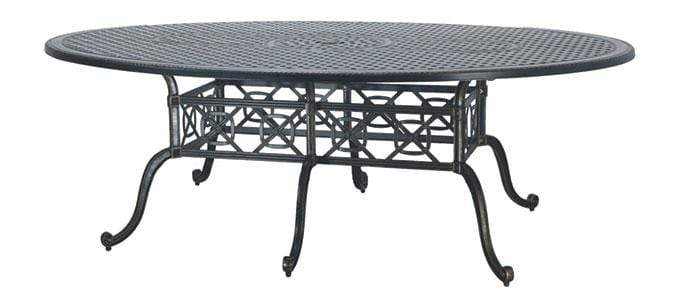 Gensun Outdoor Table Gensun - Grand Terrace Cast Aluminum 102''W x 72''D Geo Bar Table with Umbrella Hole - 1034L0J2