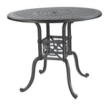Gensun Outdoor Table Gensun -Grand Terrace Cast Aluminum 48'' 54'' Wide Round Counter / Gathering Table with Umbrella Hole - 1034NA48, 1034NA54